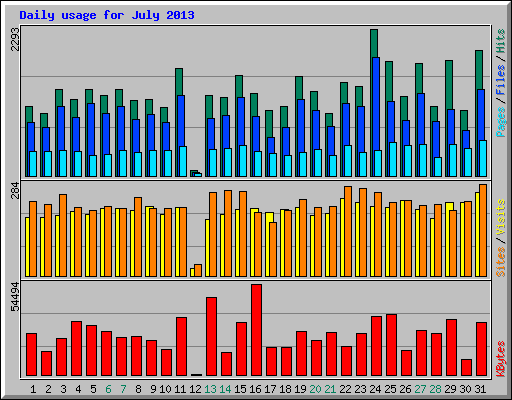 Daily usage for July 2013