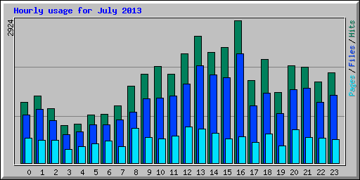 Hourly usage for July 2013