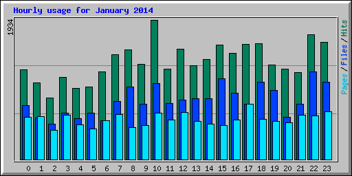 Hourly usage for January 2014